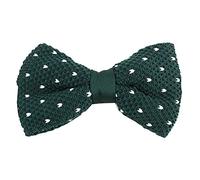 Clj Charles Le Jeune. Noeud papillon tricot. Manhattan, Coton. Vert motif blanc. Discret et sobre.