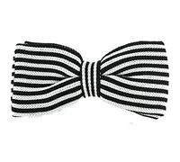 Clj Charles Le Jeune. Noeud papillon tricot. Stripey, Coton. Marron et Blanc - Club/rayé -