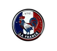Clj Charles Le Jeune Pin's Coq Vintage Vive La France - Animaux - Acier - Bleu Blanc Rouge - Fantaisie - Papillon