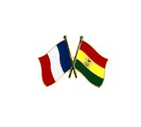 Clj Charles Le Jeune Pin's Drapeaux Jumelage France - Bolivie - Amérique du Sud - qualité de finition - Epingle - Broche - Badge - Jumelage et Fraternité