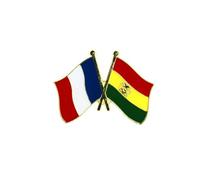 Clj Charles Le Jeune Pin's Drapeaux Jumelage France - Bolivie - Jumelage - qualité de finition - Epingle - Broche - Badge - Jumelage et Fraternité