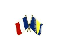 Clj Charles Le Jeune Pin's Drapeaux Jumelage France - Bosnie-herzégovine - Jumelage - qualité de finition - Epingle - Broche - Badge - Jumelage et Fraternité