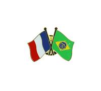 Clj Charles Le Jeune Pin's Drapeaux Jumelage France Brésil - Drapeaux Jumelage - qualité de finition - Epingle - Broche - Badge - Jumelage et Fraternité
