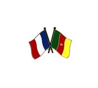 Clj Charles Le Jeune Pin's Drapeaux Jumelage France Cameroun - Franco-camerounais - Europe Continentale - qualité de finition - Epingle - Broche - Badge - Jumelage et Fraternité