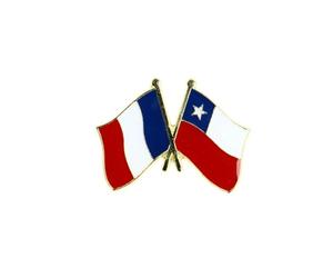 Clj Charles Le Jeune Pin's Drapeaux Jumelage France - Chili - Amérique du Sud - qualité de finition - Epingle - Broche - Badge - Jumelage et Fraternité