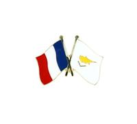 Clj Charles Le Jeune Pin's Drapeaux Jumelage France - Chypre - Jumelage - qualité de finition - Epingle - Broche - Badge - Jumelage et Fraternité