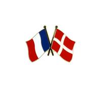 Clj Charles Le Jeune Pin's Drapeaux Jumelage France - Danemark - Europe Continentale - qualité de finition - Epingle - Broche - Badge - Jumelage et Fraternité