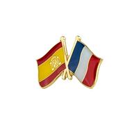 Clj Charles Le Jeune Pin's Drapeaux Jumelage France Espagne - Drapeaux Jumelage - qualité de finition - Epingle - Broche - Badge - Jumelage et Fraternité