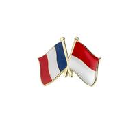 Clj Charles Le Jeune Pin's Drapeaux Jumelage France Indonésie - Franco-indonésien - Jumelage - qualité de finition - Epingle - Broche - Badge - Jumelage et Fraternité