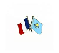 Clj Charles Le Jeune Pin's Drapeaux Jumelage France Kazakhstan - Franco-kazakh - Jumelage - qualité de finition - Epingle - Broche - Badge - Jumelage et Fraternité