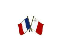 Clj Charles Le Jeune Pin's Drapeaux Jumelage France Malte - Franco-maltais - Jumelage - qualité de finition - Epingle - Broche - Badge - Jumelage et Fraternité