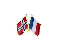 Clj Charles Le Jeune Pin's Drapeaux Jumelage France Norvège - Jumelage - qualité de finition - Epingle - Broche - Badge - Jumelage et Fraternité