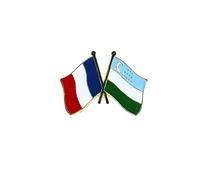 Clj Charles Le Jeune Pin's Drapeaux Jumelage France Ouzbékistan - Franco-ouzbek - Drapeaux Jumelage - qualité de finition - Epingle - Broche - Badge - Jumelage et Fraternité