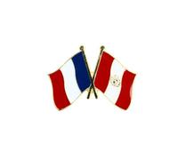 Clj Charles Le Jeune Pin's Drapeaux Jumelage France - Pérou - Jumelage - qualité de finition - Epingle - Broche - Badge - Jumelage et Fraternité