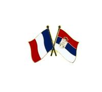 Clj Charles Le Jeune Pin's Drapeaux Jumelage France - Serbie - Jumelage - qualité de finition - Epingle - Broche - Badge - Jumelage et Fraternité