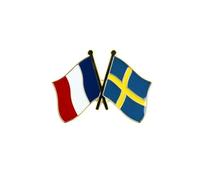 Clj Charles Le Jeune Pin's Drapeaux Jumelage France - Suède - Jumelage - qualité de finition - Epingle - Broche - Badge - Jumelage et Fraternité