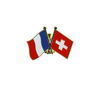 Clj Charles Le Jeune Pin's Drapeaux Jumelage France Suisse - Europe Continentale - qualité de finition - Epingle - Broche - Badge - Jumelage et Fraternité
