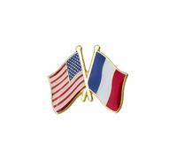Clj Charles Le Jeune Pin's Drapeaux Jumelage France Usa - Amérique du Nord - qualité de finition - Epingle - Broche - Badge - Jumelage et Fraternité