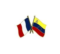 Clj Charles Le Jeune Pin's Drapeaux Jumelage France - Venezuela - Jumelage - qualité de finition - Epingle - Broche - Badge - Jumelage et Fraternité