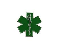 Clj Charles Le Jeune Pin's Médecin Caducée D'asclépios Et étoile Verte à 6 Branches - Métiers - qualité de finition - Epingle - Broche - Badge - PINS HUMOUR - ORIGINAUX