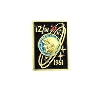 Clj Charles Le Jeune Pin's Vintage U R S S Espace, Célébration Gagarine 1961 - Communiste - Espace - qualité de finition - Epingle - Broche - Badge - SOVIETIQUE