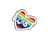 CLJ - Pin's - Coeur LGBT arc en ciel - Arc en ciel - Unisexe - Drapeaux - qualité de finition - Epingle - Broche - Badge - PINS