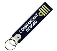 CLJ - Porte-clés - Commandant de Bord - Captain - Bleu Marine - Grades Aviation Civile - Élégance Française