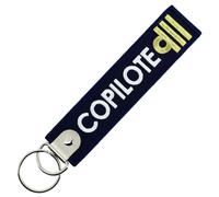 CLJ - Porte-clés - Copilote - First Officer Co-Pilot - Bleu Marine - Grades Aviation Civile - Élégance Française