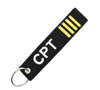 CLJ - Porte-clés - CPT - CAPTAIN - CAPITAINE DE BORD - Noir et jaune - Métiers - Urgence