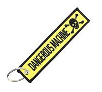 CLJ - Porte-clés - DANGEROUS MACHINE - Jaune et Noir - Métiers - Urgence