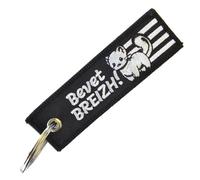 CLJ - Porte-clés - Drapeau Breton et Hermine - Bevet Breizh - Noir et blanc - Drapeaux - Ville