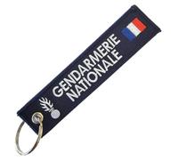 CLJ - Porte-clés - Gendarmerie Nationale - Drapeau France - Bleu marine foncé - Militaire -