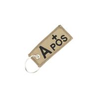 CLJ - Porte-clés - Groupe sanguin - Marron militaire Apos - Voyage - Urgence