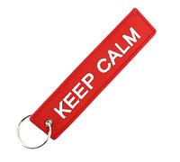 CLJ - Porte-clés - KEEP CALM - Rouge - Sécurité aviation - Urgence
