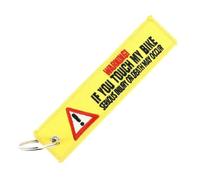 CLJ - Porte-clés - WARNING, If You Touch My Bike - Jaune et Noir - Métiers - Urgence