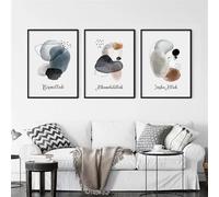 CLJKDX 3 pièces-Affiche Abstraite de Calligraphie Islamique Minimaliste Moderne sur Toile Idéale pour Décorer un Salon un Bureau Ou une Maison-50x70cm (sans cadre)