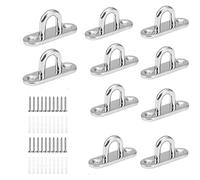 CLKE 10 Pcs Crochet a Visser en Forme U，Crochets de Plafond en Acier Inoxydable 304 de Base 15 x 45mm, pour Suspendre des Objets, Accessoires de Bateau，Fixation Murale ou au Plafond