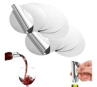 CLKE 100Pcs Stop Goutte Vin,Disque Anti Goutte Vin,Vin Pourer Disque Réutilisable pour Diverses Vins et Boissons(Argent)