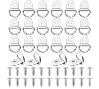 CLKE 22 Pcs Anneaux d'Arrimage Inox en D, Anneaux Inox d'Attache Remorque avec 22 Vis,Attache Remorque Pliables,Anneaux Arrimage Inox pour Remorque,Chariot,Camping（Argent,4.5mm)