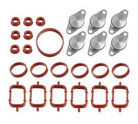 CLKE 26Pcs Kit de Suppression Clapet Admission,Clapet Echappement,Joint Collecteur Admission,22mm Swirl Flap Bondes avec Joints Toriques,Accessoir de la Culasse,11612246949,pour E90 E60 E46 E53 M57