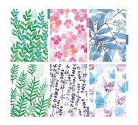 CLKE 6Pcs Intercalaires Classeur A4,Classeur Intercalaire A4 avec 30 Trous,290X210CM,Décoration de Fleurs,Herbes,Feuilles,pour Carnet de Notes,Fichiers