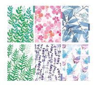 CLKE 6Pcs Intercalaires Classeur en Plastique A5, Classeur Intercalaire avec 6 Trous,Feuilles de Séparation A5,6 Styles de La Décoration de Fleurs,Herbes,Feuilles,pour Le Carnet de Notes,Fichiers