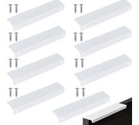 CLKE 8Pcs Poignée Cuisine Invisible 150mm,Poignée Meuble Cuisine Invisible,Poignée Blanche pour meuble Idéales avec Un Style Epuré et Moderne,pour Placards,Armoires,Tiroirs de Cuisine