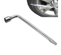 CLKE Clé Roue de Secours Type L, Fort Couple, 17mm Démonte Roue Tête Plate, Multifonctionnel à Economiser des Efforts, Pour Réparation de Voiture (Argent)