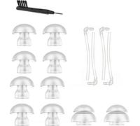 CLKE Lot de 15 dômes de rechange pour appareils auditifs avec tubes, 12 mm + 14 mm en silicone, 4 tubes avec 1 outil de nettoyage pour la plupart des écouteurs