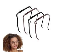 CLKE Lot de 2 bandeaux carrés, bouclés, cerceau invisible, outil de fixation pour lunettes de soleil carrées pour cheveux bouclés épais (noir + marron)