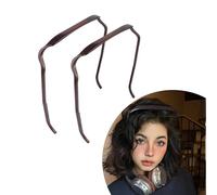 CLKE Lot de 2 bandeaux carrés pour cheveux bouclés, invisibles, outil de fixation de coiffure, lunettes de soleil de forme carrée pour cheveux bouclés et épais (marron)