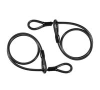 CLKE Lot de 2 câbles à boucles en acier avec œillets, 1 m x 4 mm, câble métallique avec œillets et gaine en plastique pour câble antivol, remorque de vélo