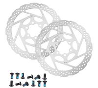 CLKE Lot de 2 disques de frein de vélo 160 mm avec 12 vis, disque de frein argenté, compatible avec la plupart des vélos, vélos de route, VTT