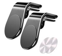 CLKE Lot de 2 supports de téléphone portable magnétiques pour voiture - Argenté - Pour iPhone, Samsung, Huawei